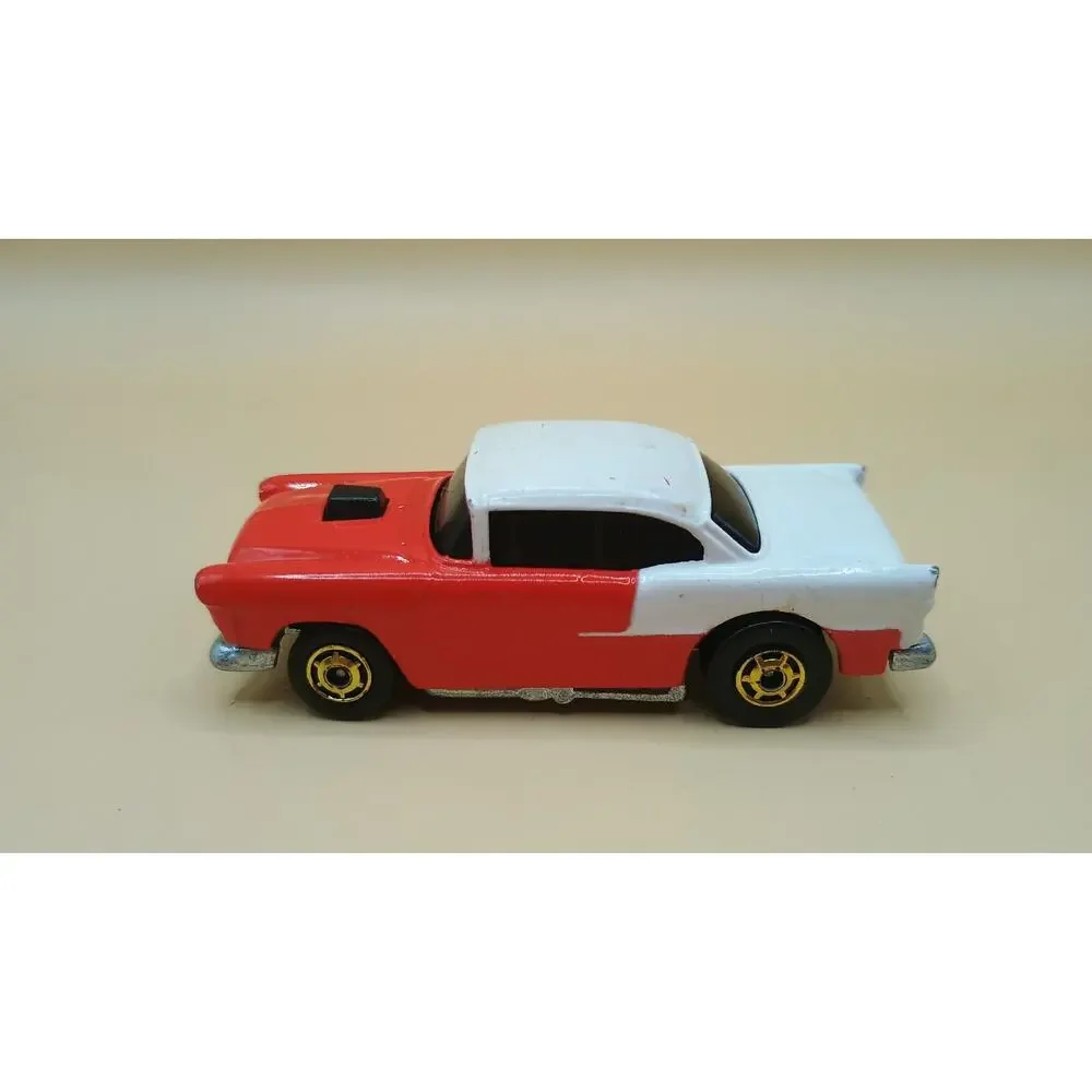 Hot Wheels 1:64 1978 Red & White 55 Chevy w/ gold ho wheels - Loose & Clean